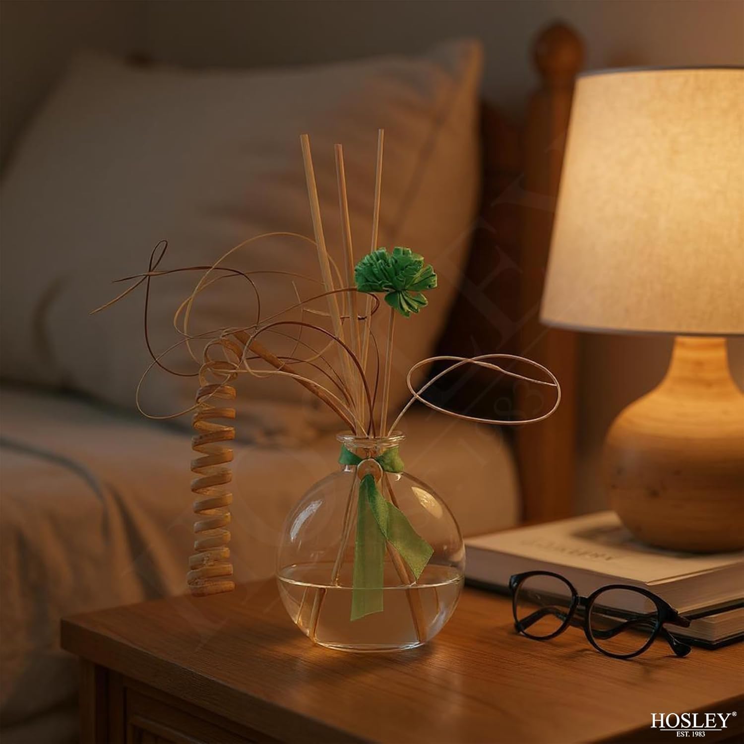 Hosley 4-Piece Glass Diffuser Set with Reeds
