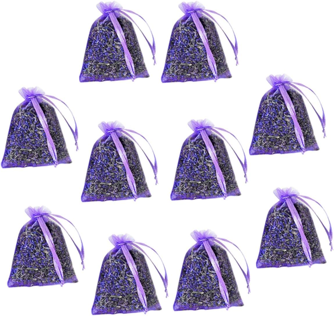 Wakauto 10Pcs Lavender Sachet Bags for Home Wardrobe and Car Freshener