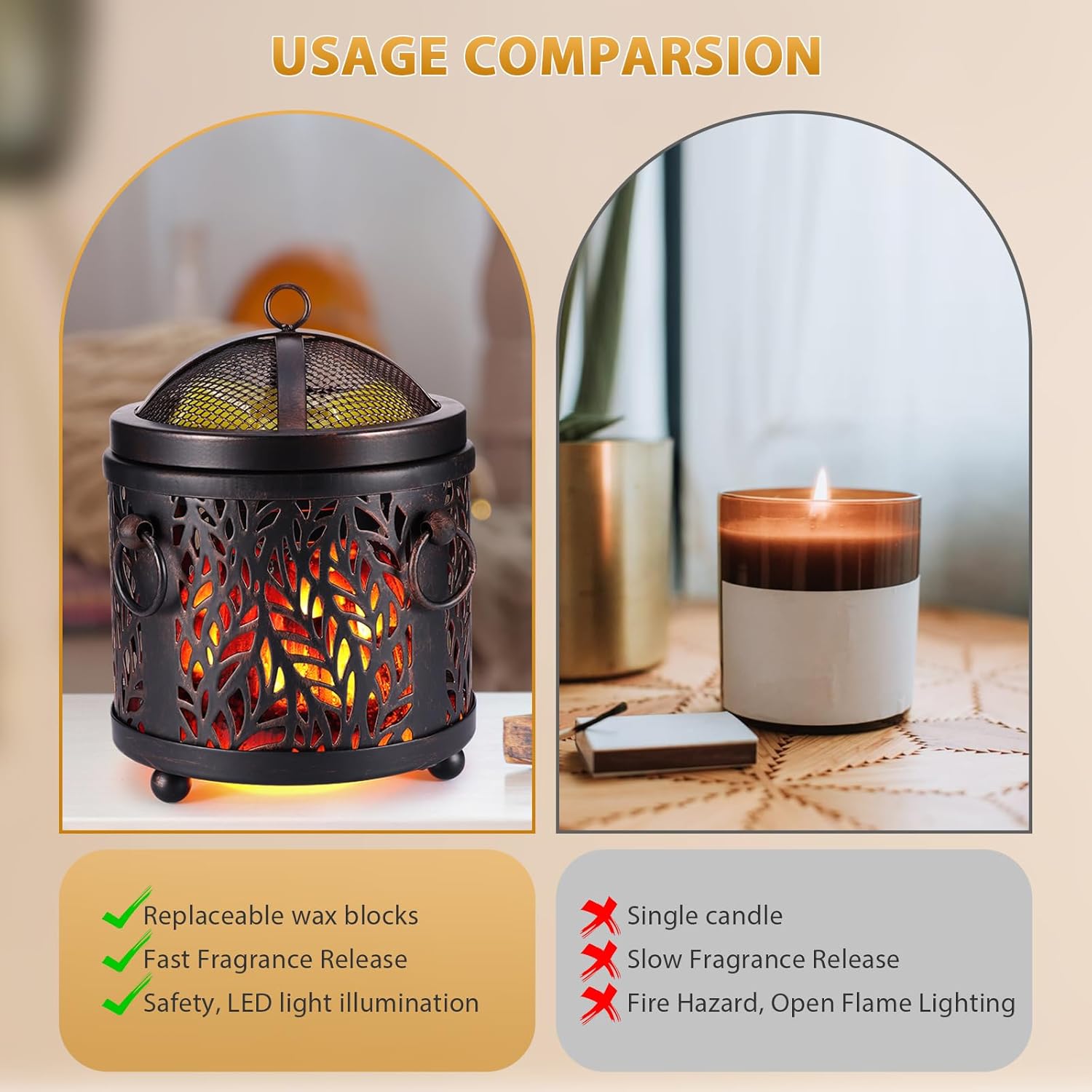 4-in-1 Full Metal Electric Wax Melter with Leaf Design