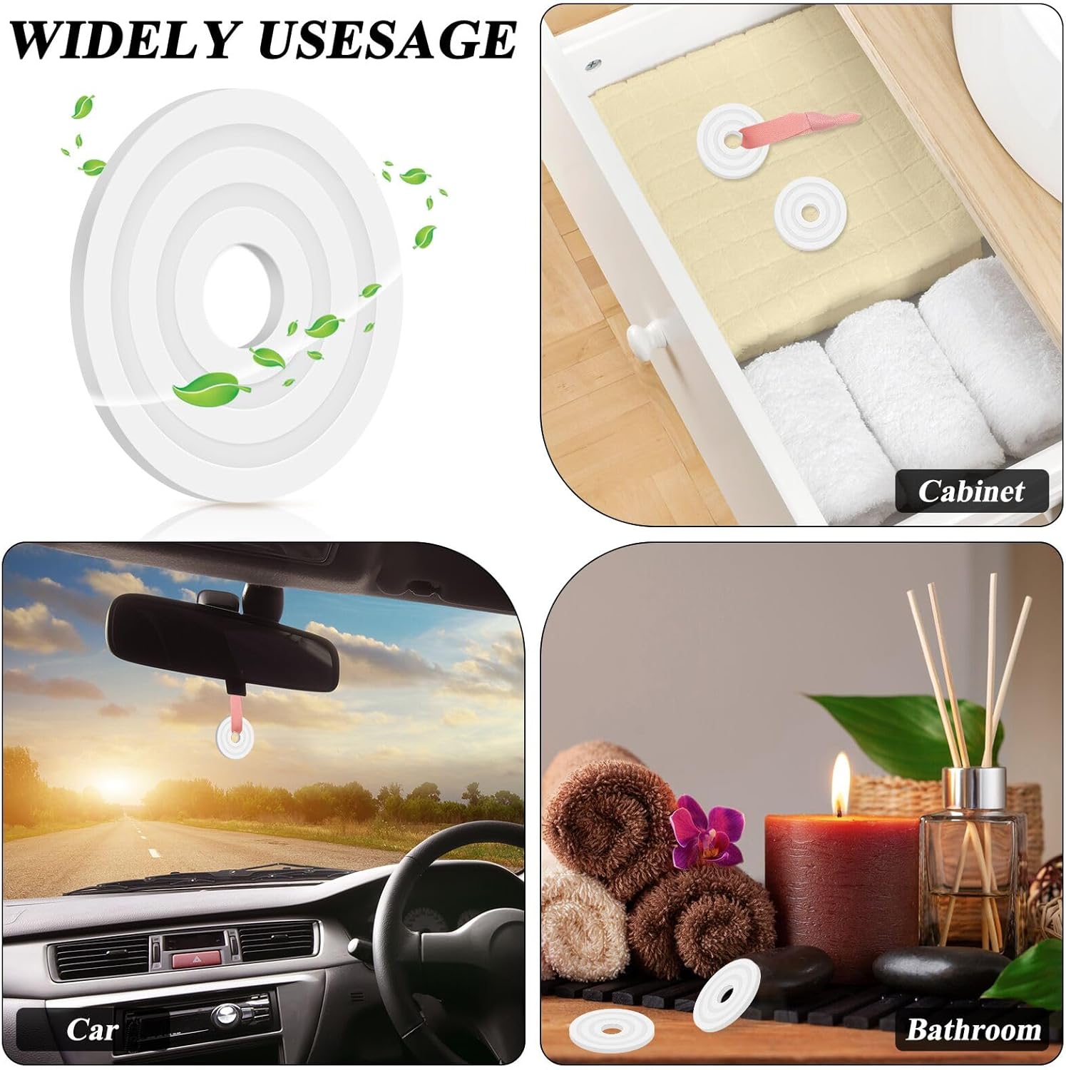 24PCS Fragrance Discs for Towel Warmers with 3 Ribbons 8 Favors