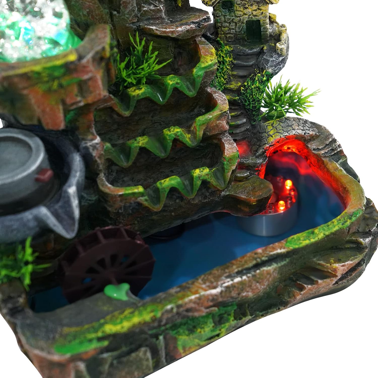Genseino Rockery Fountain with LED Lights and Atomizer