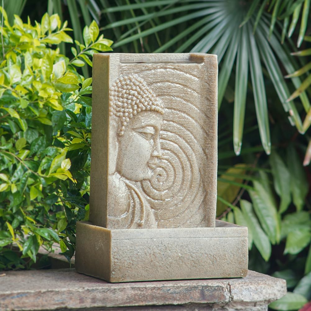MAICOSY 9x65x14 Indoor Buddha Water Fountain with LED Light