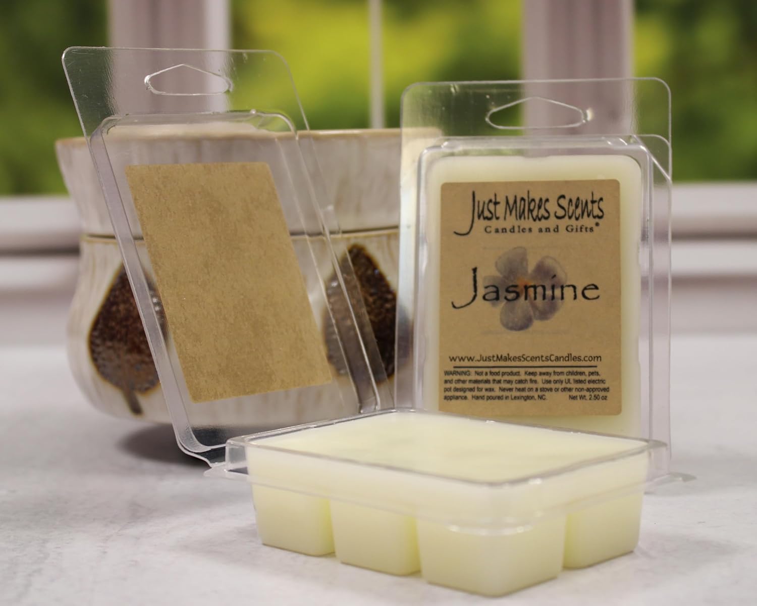 2 Pack Jasmine Scented Soy Wax Melts by Just Makes Scents