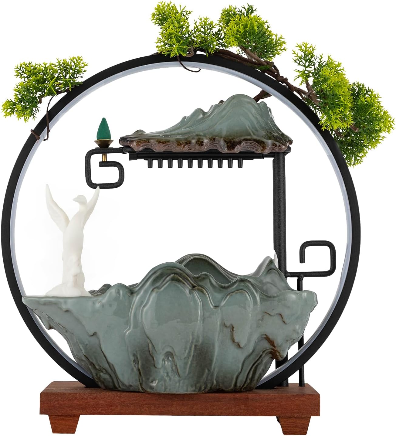 Yumionb Tabletop Fountain with Lights and Pump