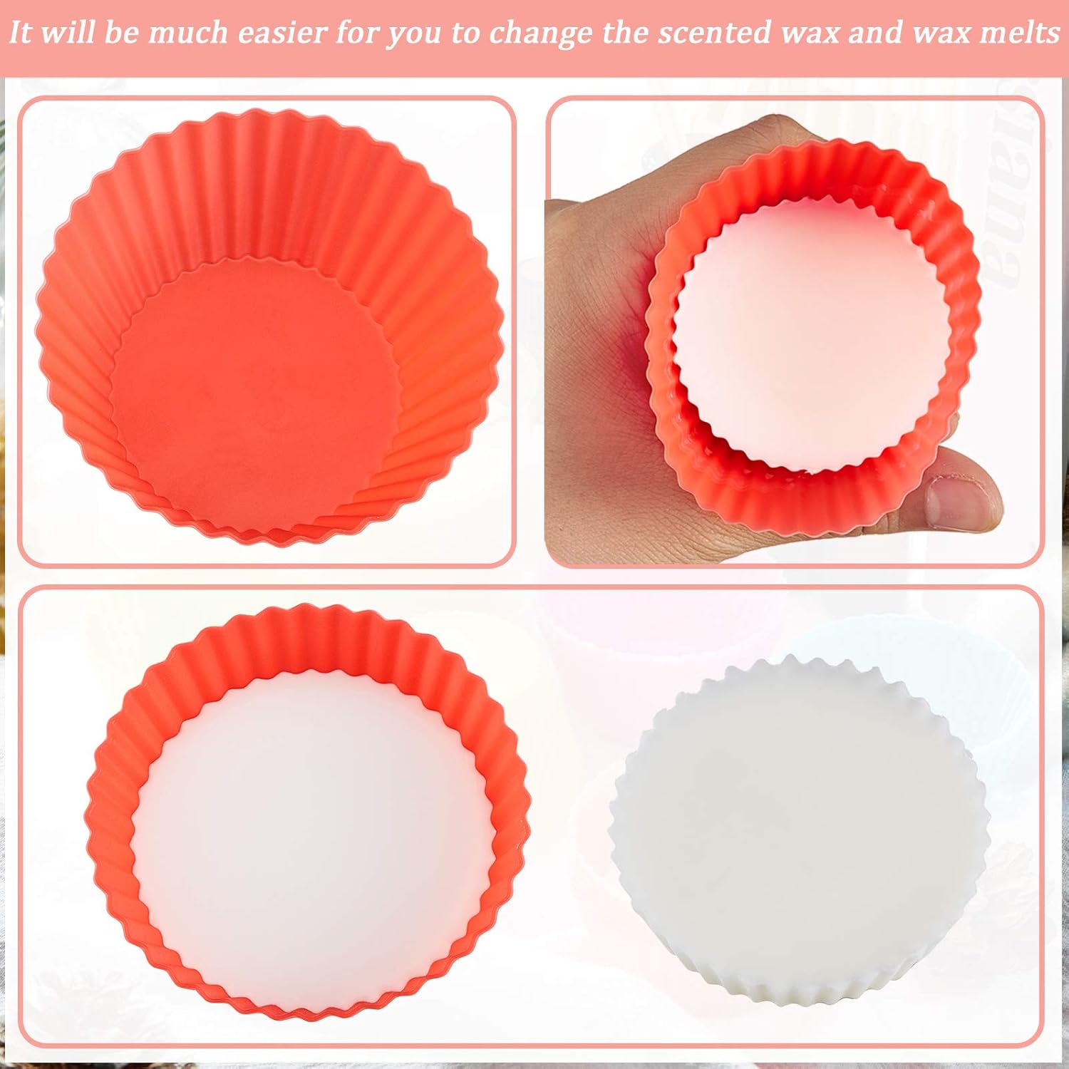 Patelai 20-Piece Reusable Silicone Wax Melt Liners
