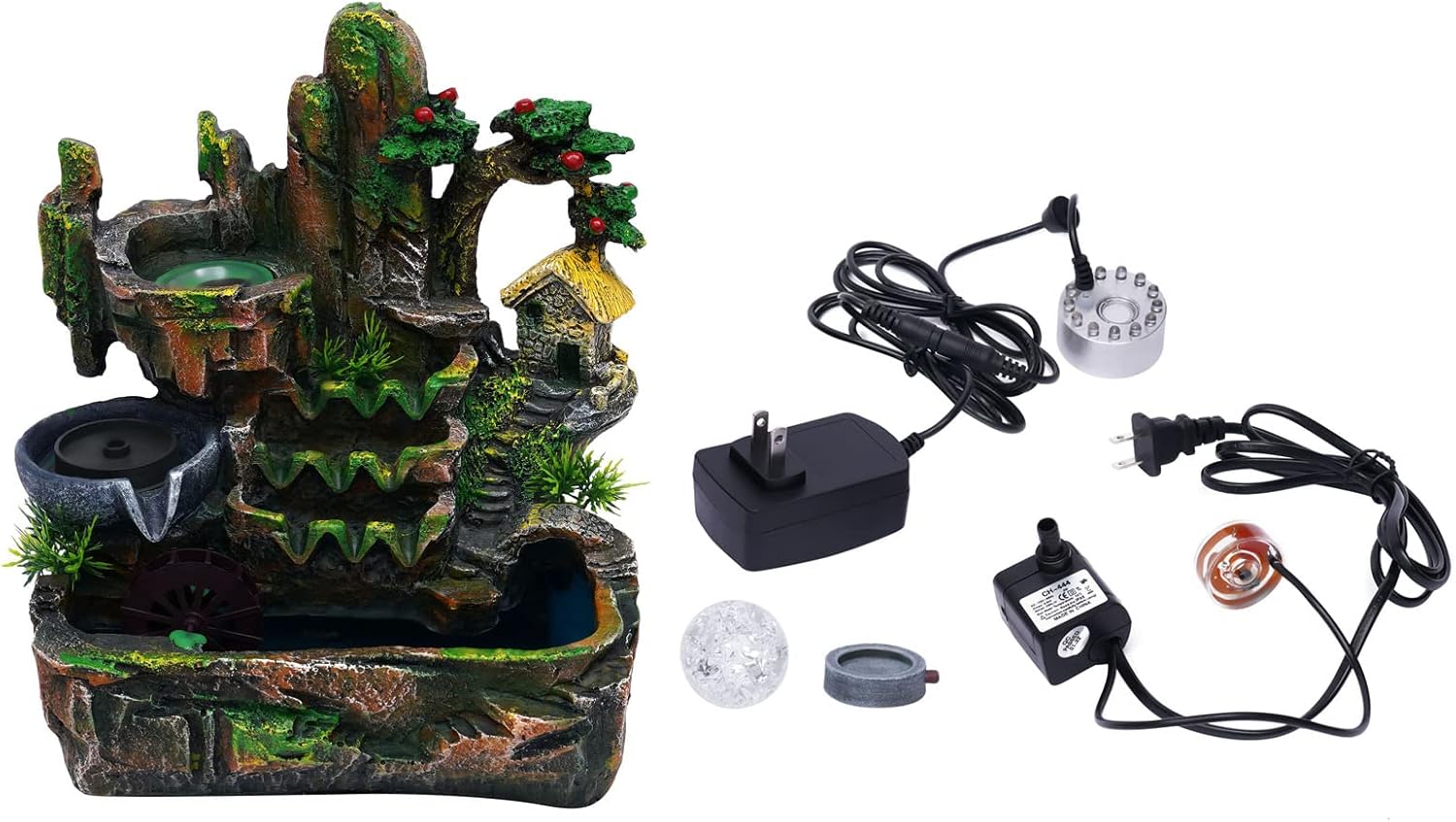 Genseino Rockery Fountain with LED Lights and Atomizer