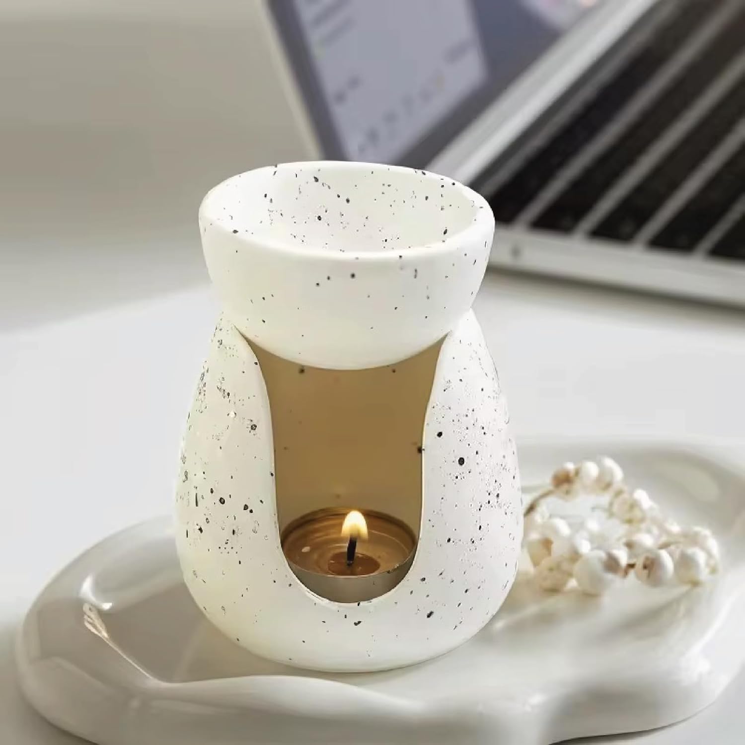 Ceramic Oil Burner - Tealight Essential Oil Warmer Minimalist Design