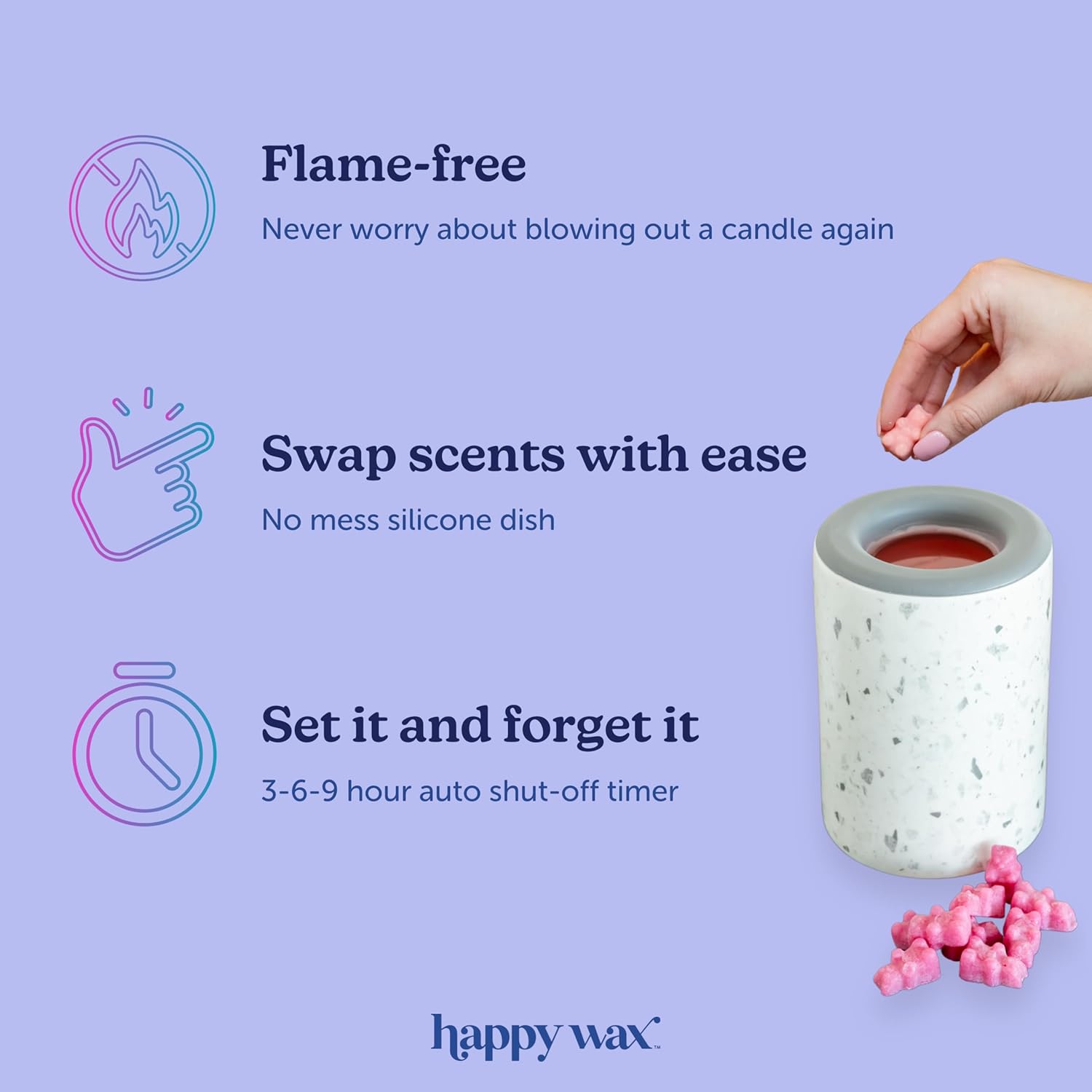 Happy Wax Marble Mini Mod Warmer for Scented Wax