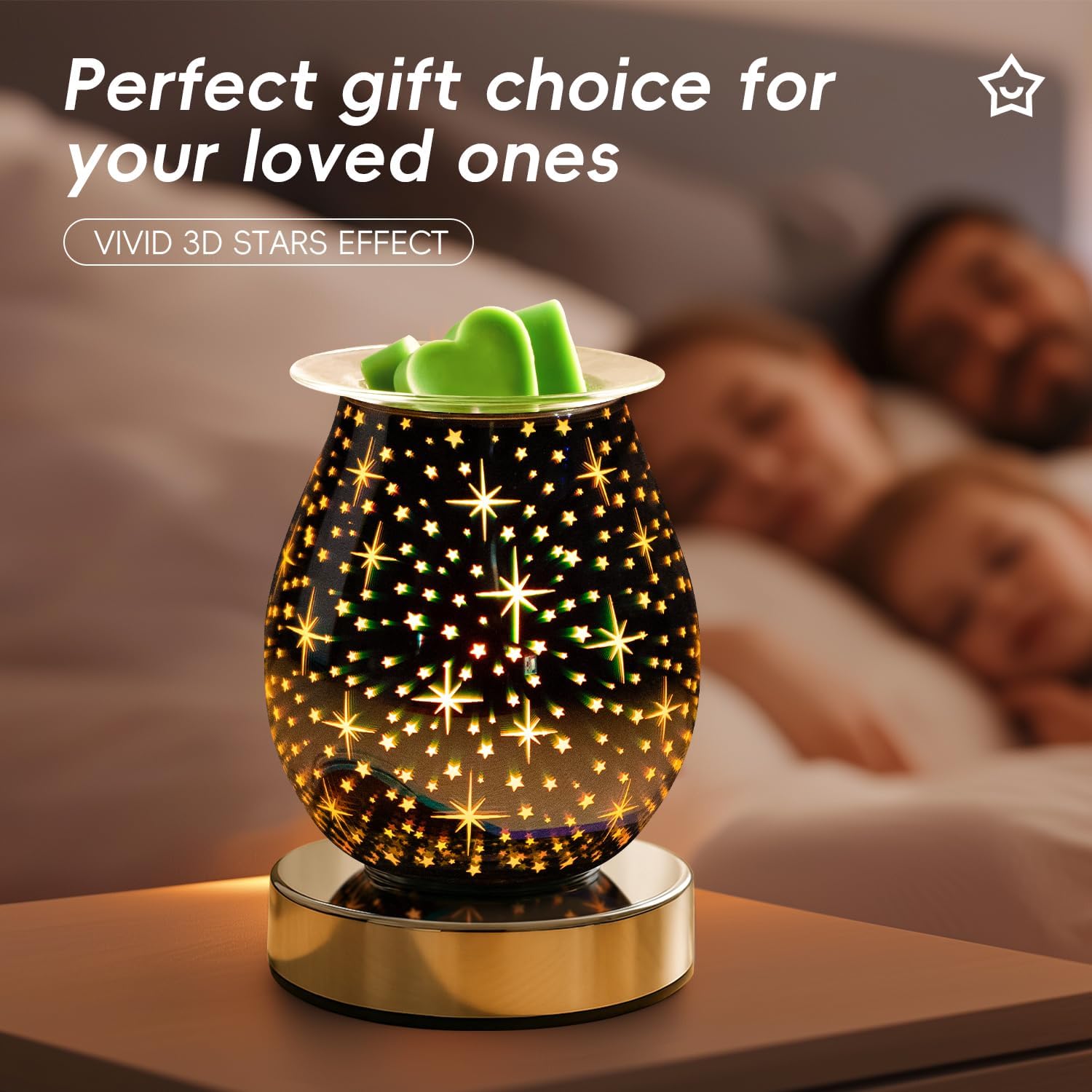 3D Glass Touch Electric Wax Warmer with Dimmable Light
