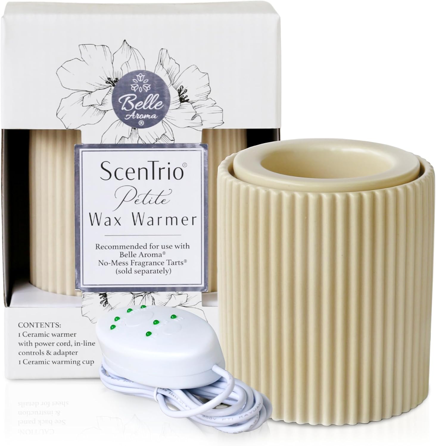 Scentrio Ceramic Wax Warmer - Taupe Fluted