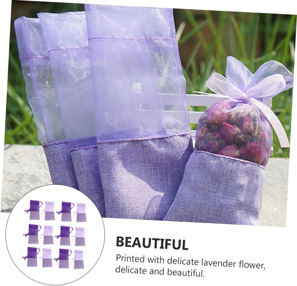 Nolitoy 24pcs Lavender Aromatic Air Fresh Sachet Pouches for Home