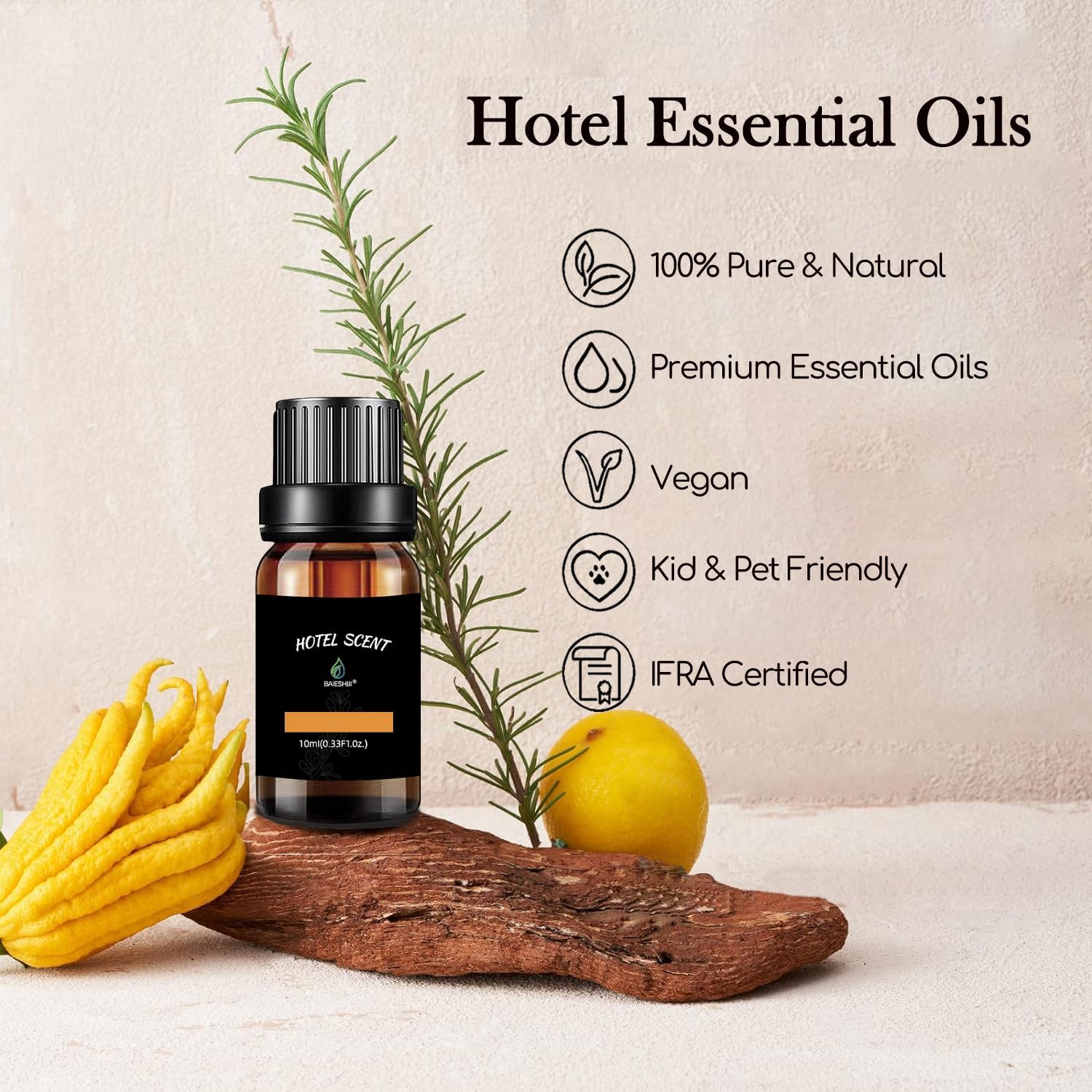 Hotel Inspired Aromatherapy Diffuser Oil with Lemon Jasmine Amber