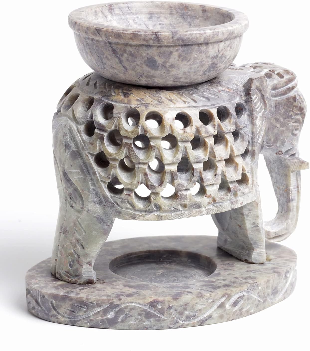 ARTISENIA Soapstone Essential Oil Burner with Tea Light Holder