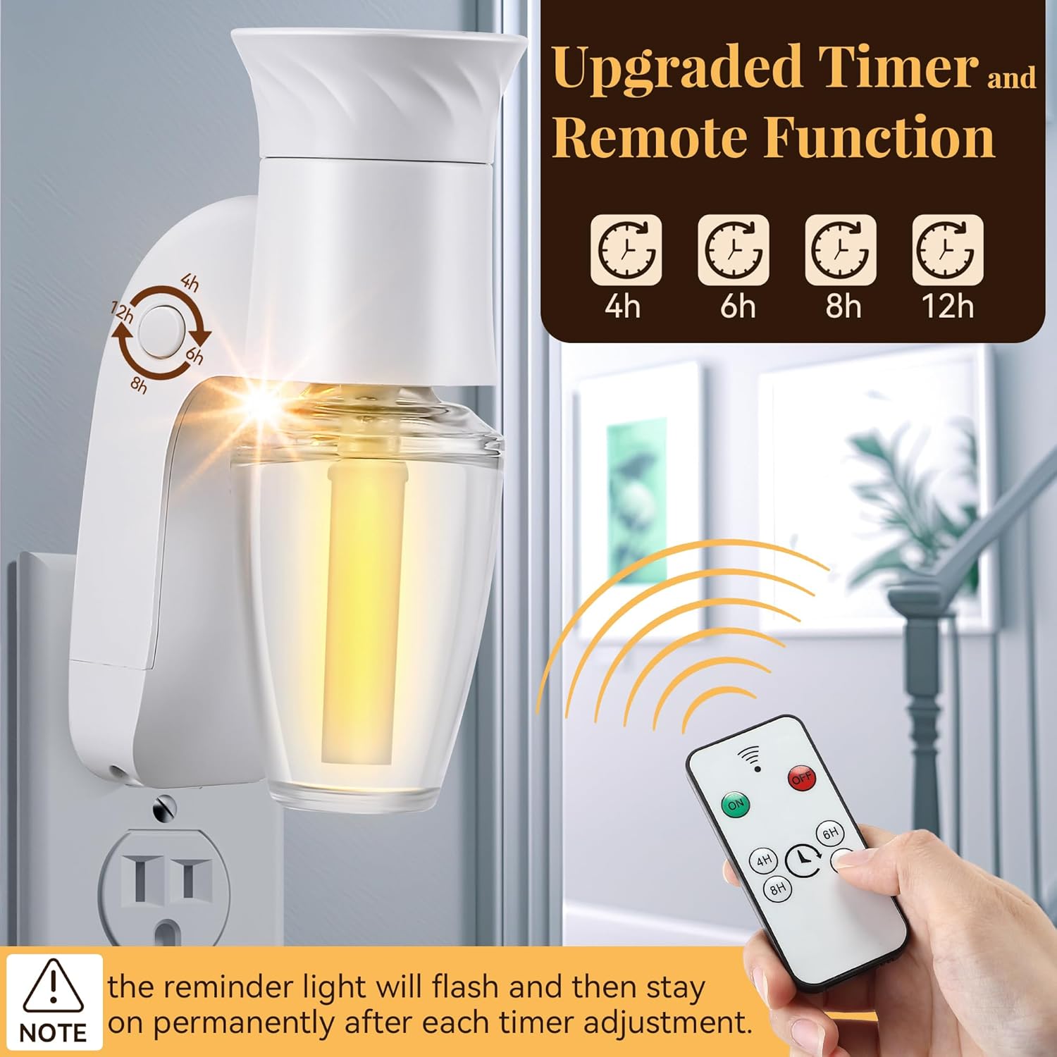 Nuanchu 2 Pack Wall Fragrance Plug In with Remote Timer and Night Light