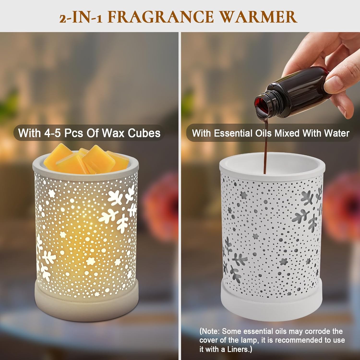 2-in-1 Electric Wax Melter with Timer and 2 Bulbs