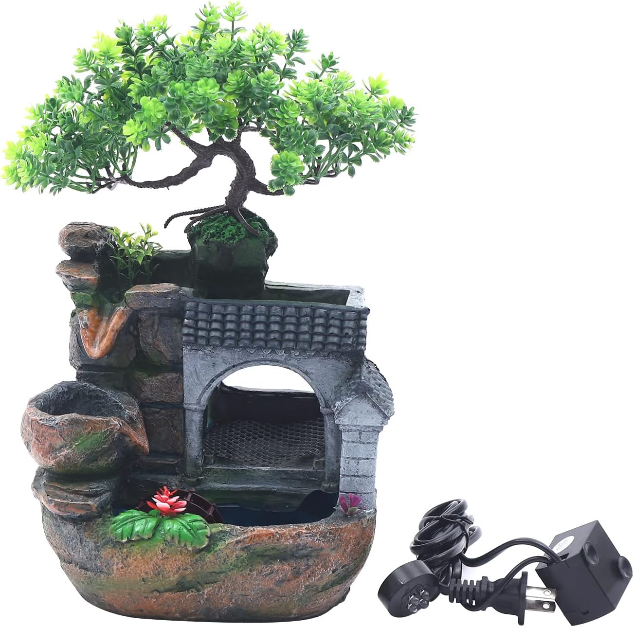 Stylish Indoor Tabletop Waterfall Fountain with LED Light