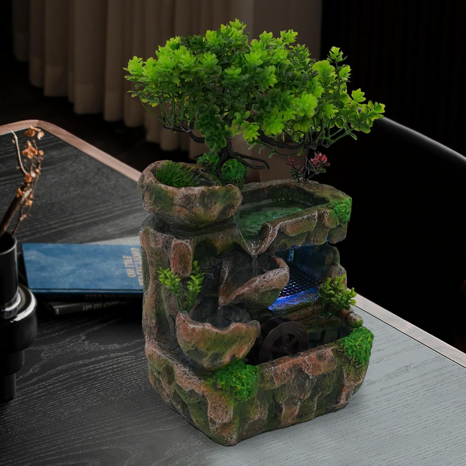 Indoor Relaxation Desktop Fountain with LED Light