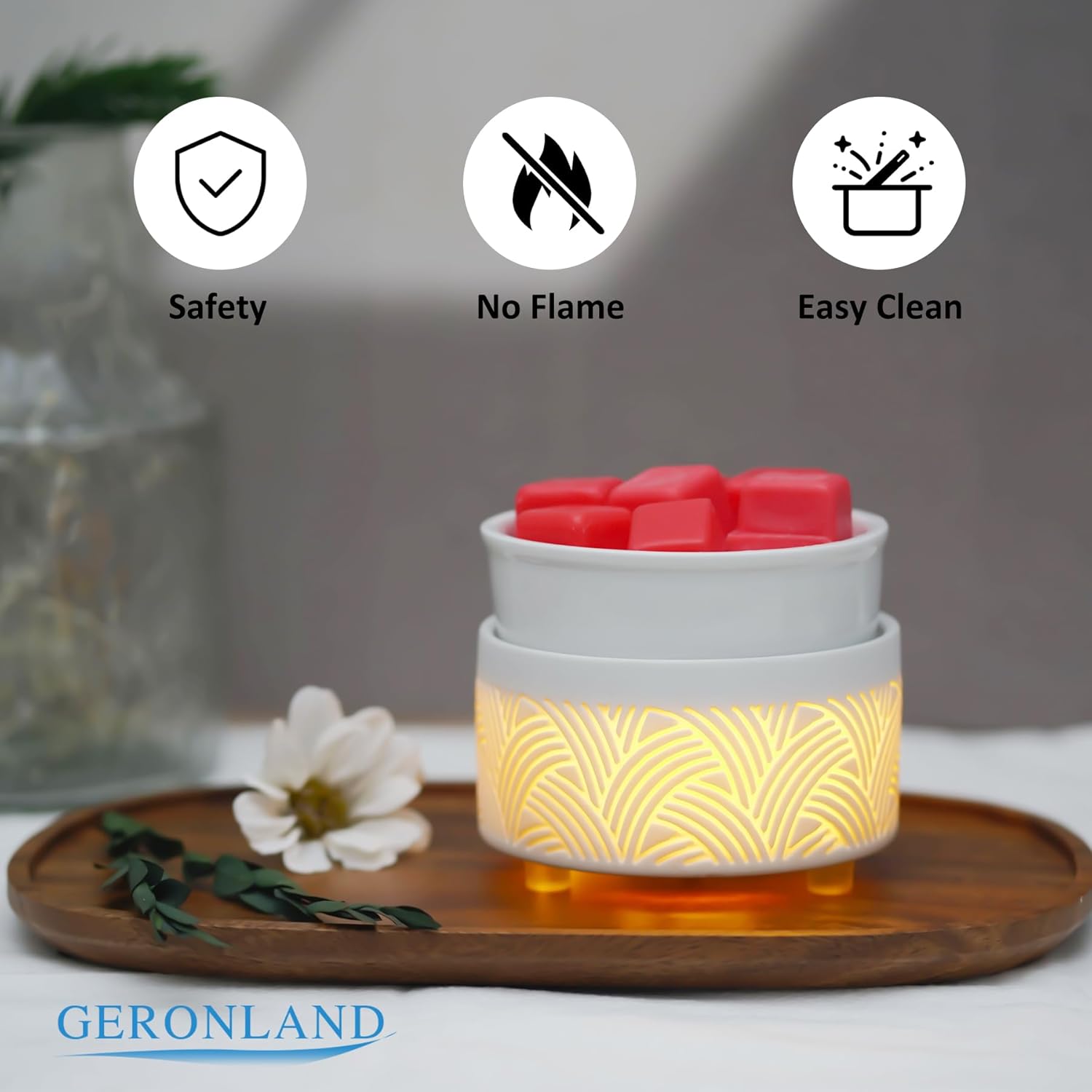 Geronland 3-in-1 Electric Wax Melt Warmer Ceramic