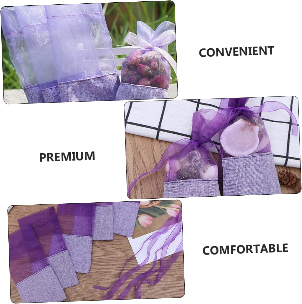 24Pcs Lavender Sachet Bags Drawstring Empty Pouches for Home Fragrance