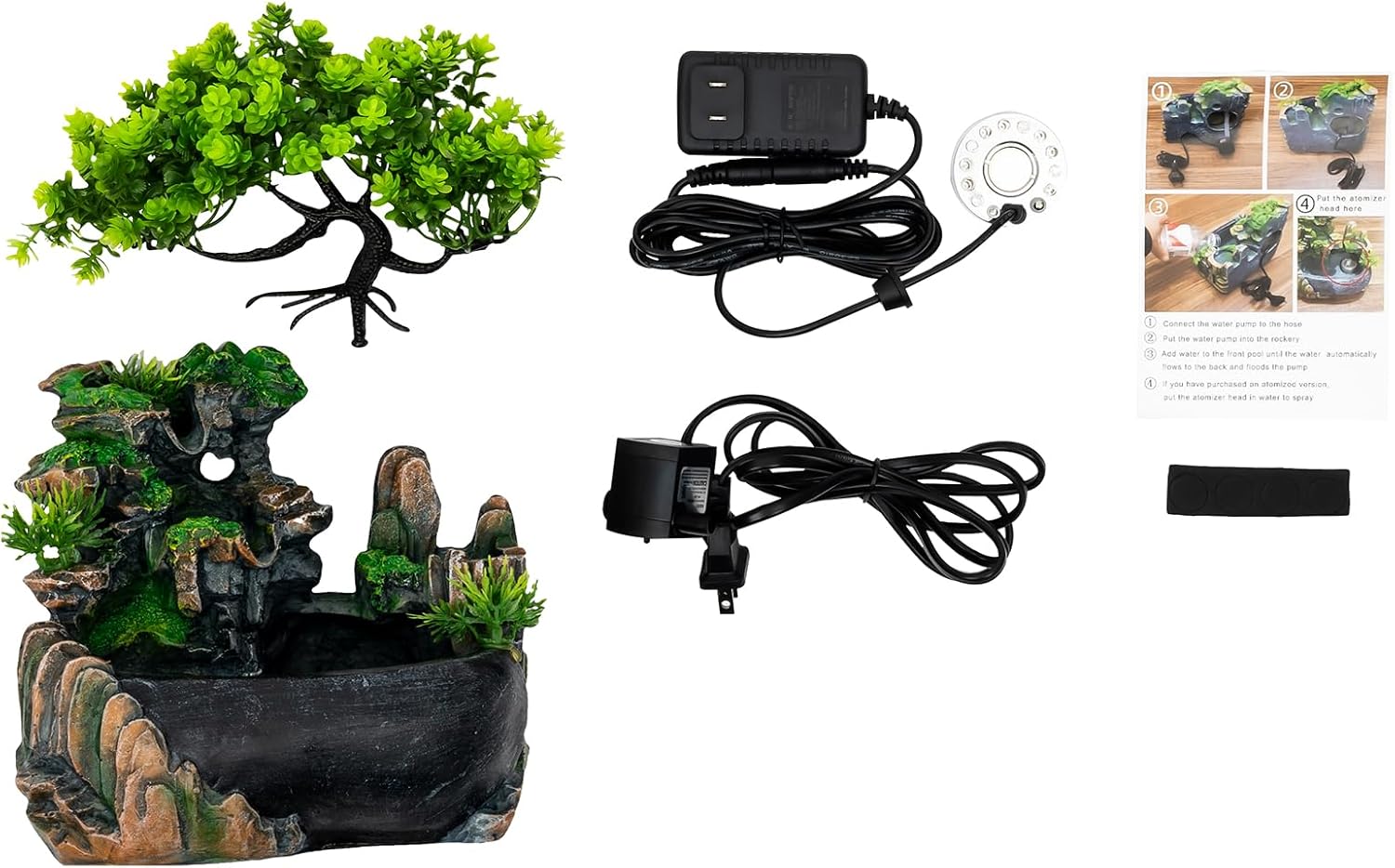 Indoor Tabletop Fountain Waterfall with LED Light