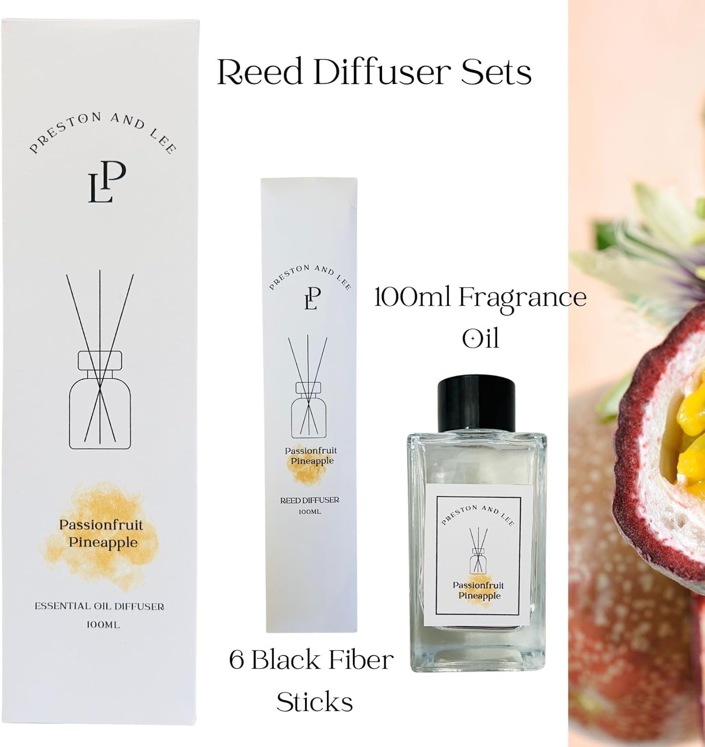 Passionfruit Pineapple Reed Diffuser Set