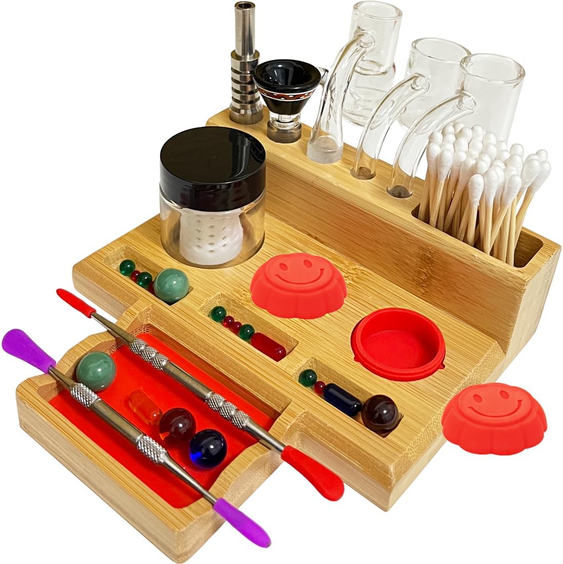Desk Wax Tool Station Holder with Terp Pearl Tray and Cleaner