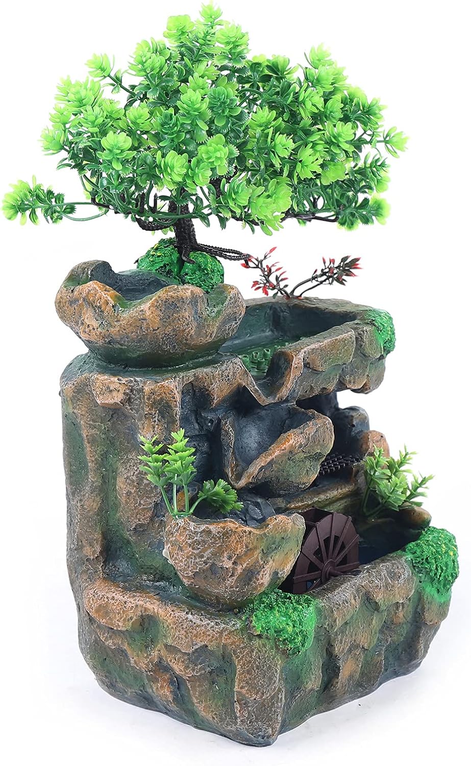LED Tabletop Fountain with Rockery Stream and Automatic Pump