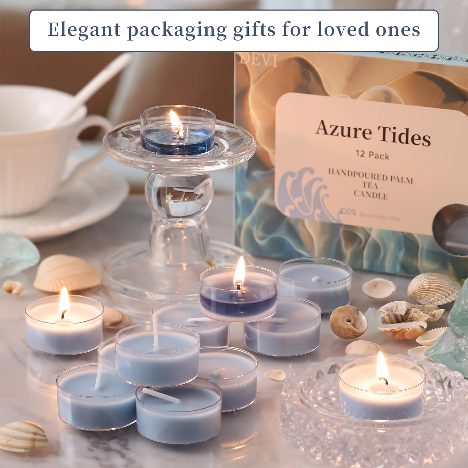 Ocean Breeze Scented Tea Lights 96 Pack for Home Fragrance