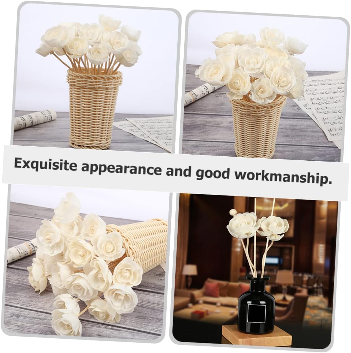 Healifty 5PCS Wicker Diffuser Sticks for Home Fragrance