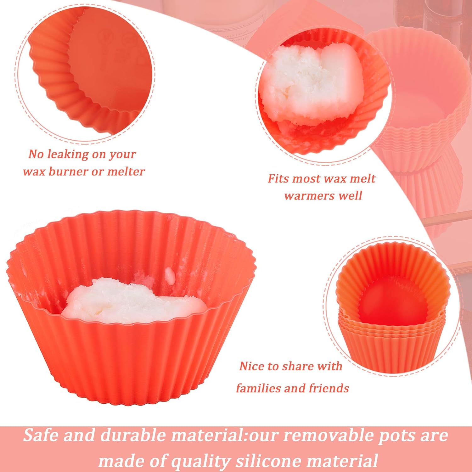 Patelai 20-Piece Reusable Silicone Wax Melt Liners
