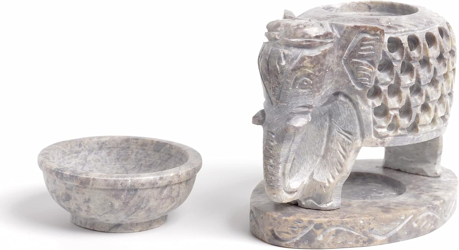 ARTISENIA Soapstone Essential Oil Burner with Tea Light Holder
