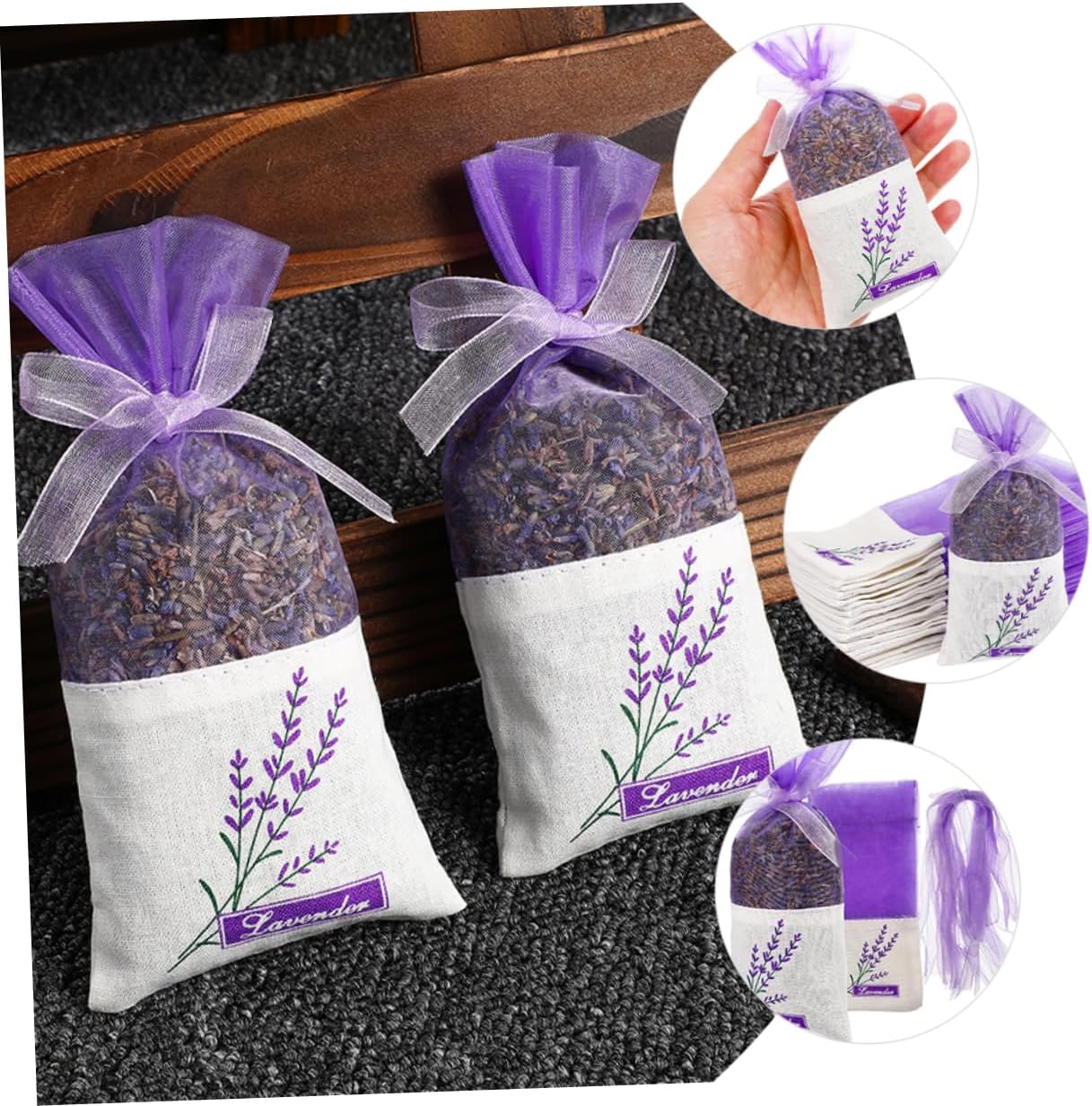 MAGICLULU 50pcs Cotton Lavender Sachet Bags for Home and Car