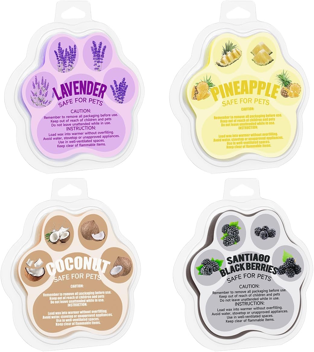Calm Life Scented Wax Melts 4 Pack Natural Soy Candles Cat Paw Shape
