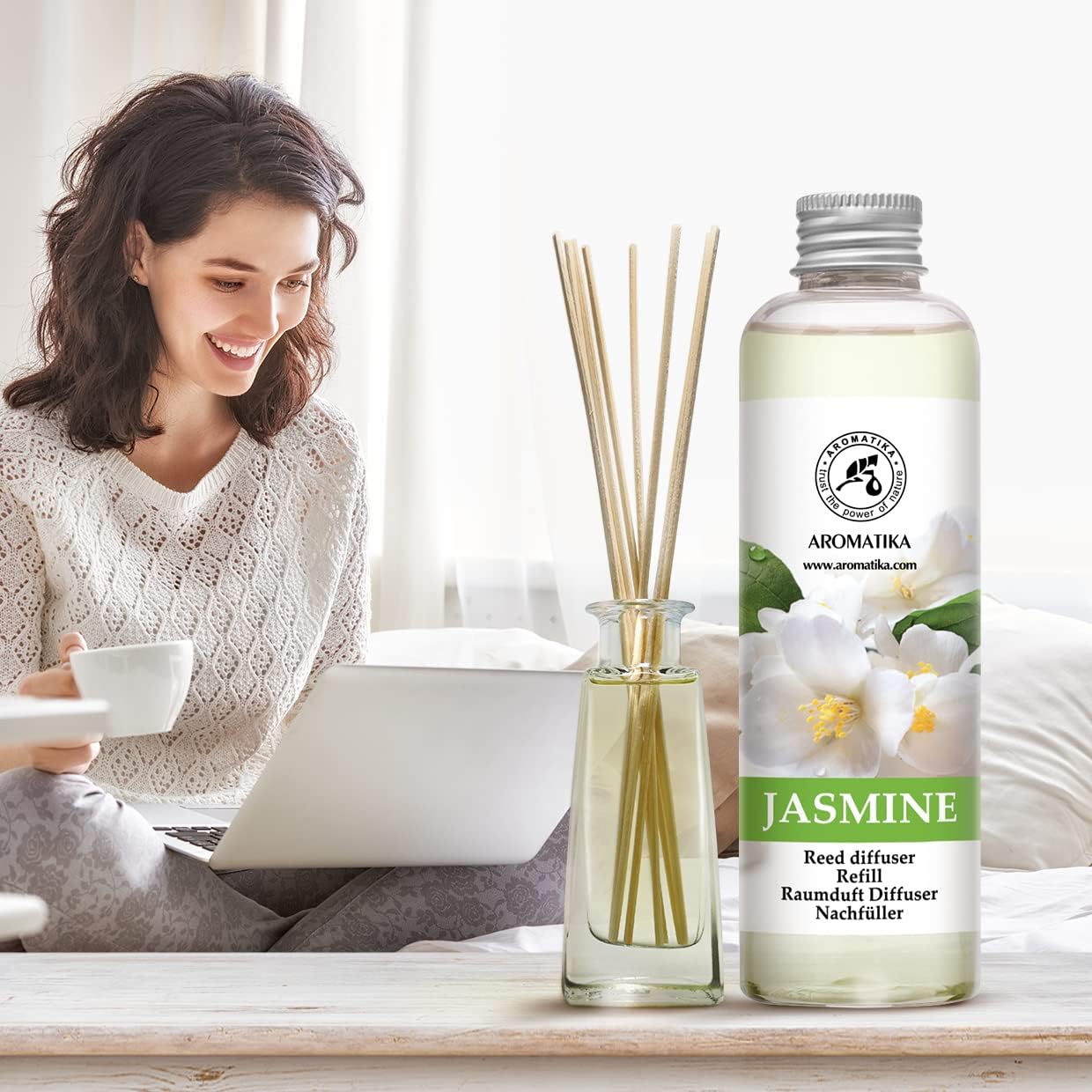 Jasmine Reed Diffuser Refill - Fresh Long Lasting Aroma