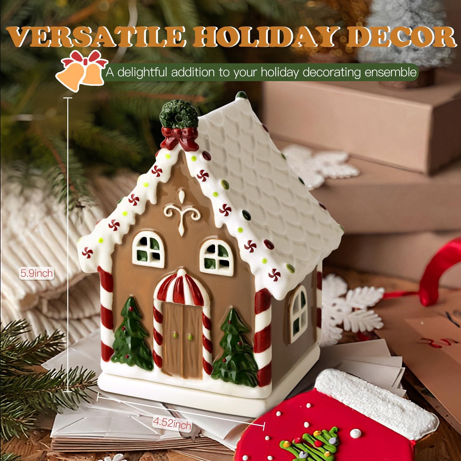 SALKING Christmas Wax Melt Warmer Gingerbread House