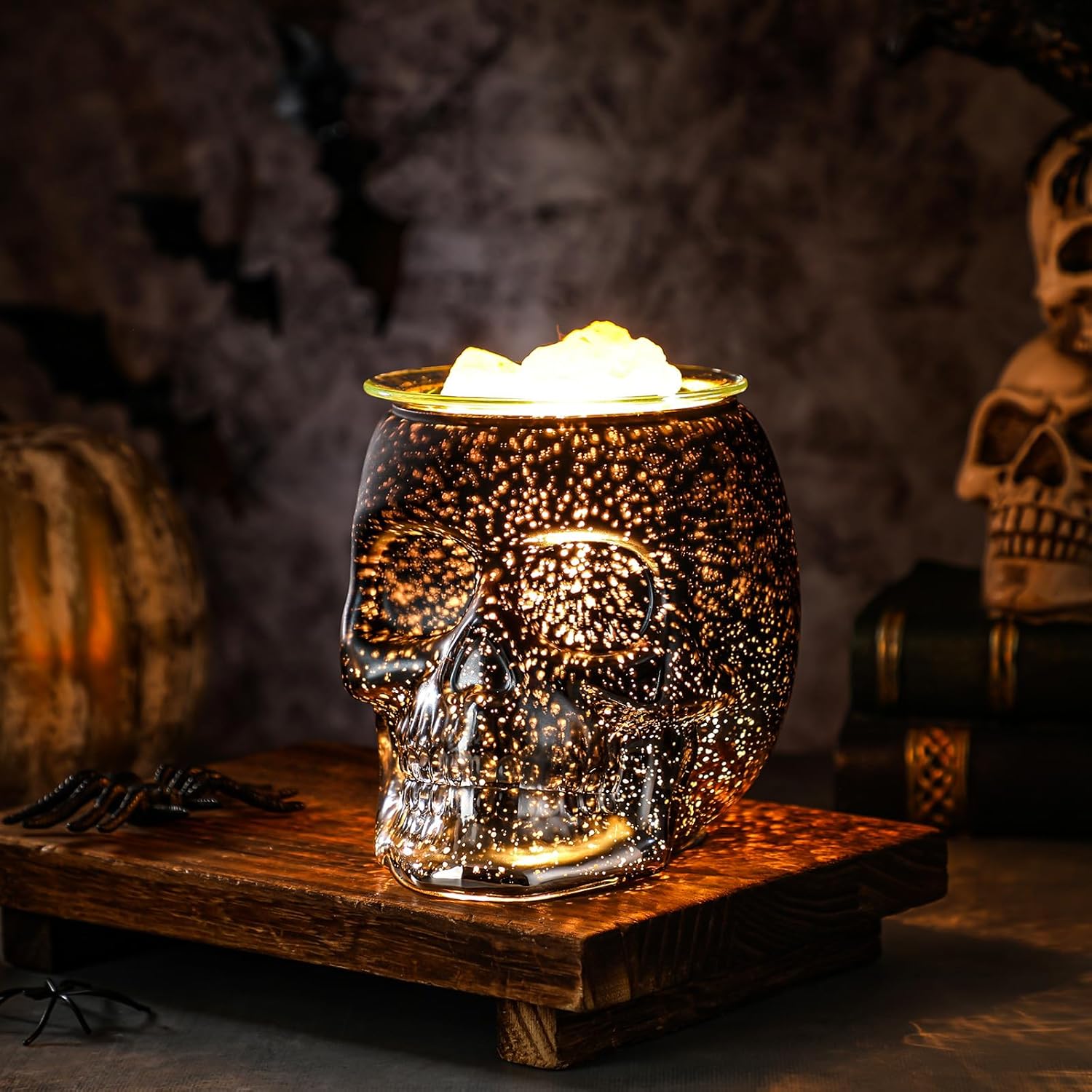 Halloween Skull Wax Melter with LED Light