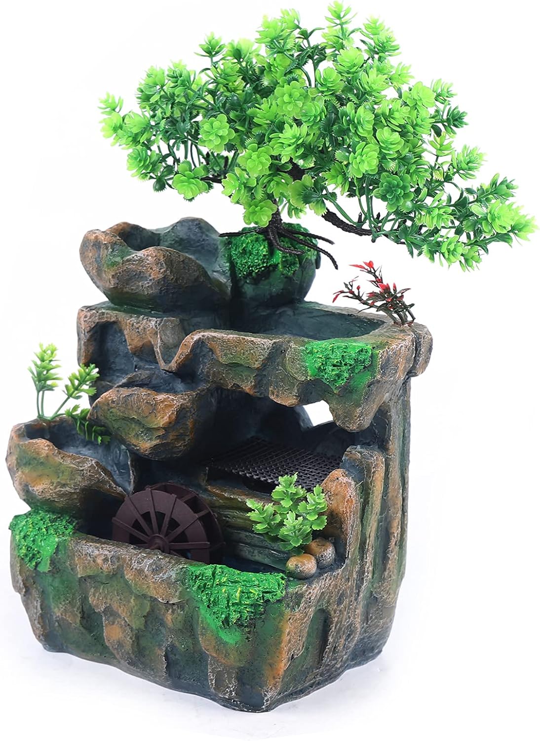 LED Tabletop Fountain with Rockery Stream and Automatic Pump