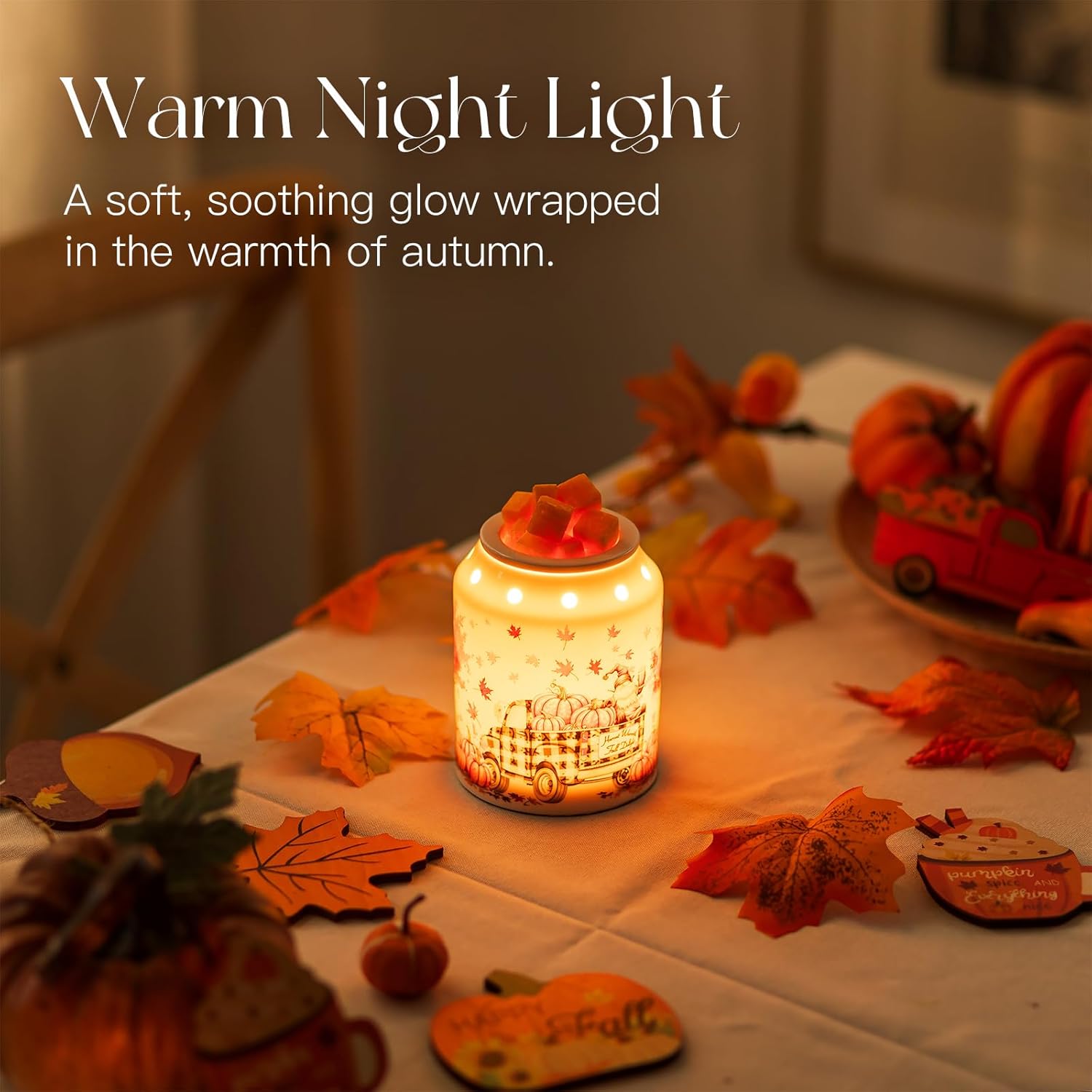 Candeldo Fall Wax Melt Warmer with 2 Light Bulbs