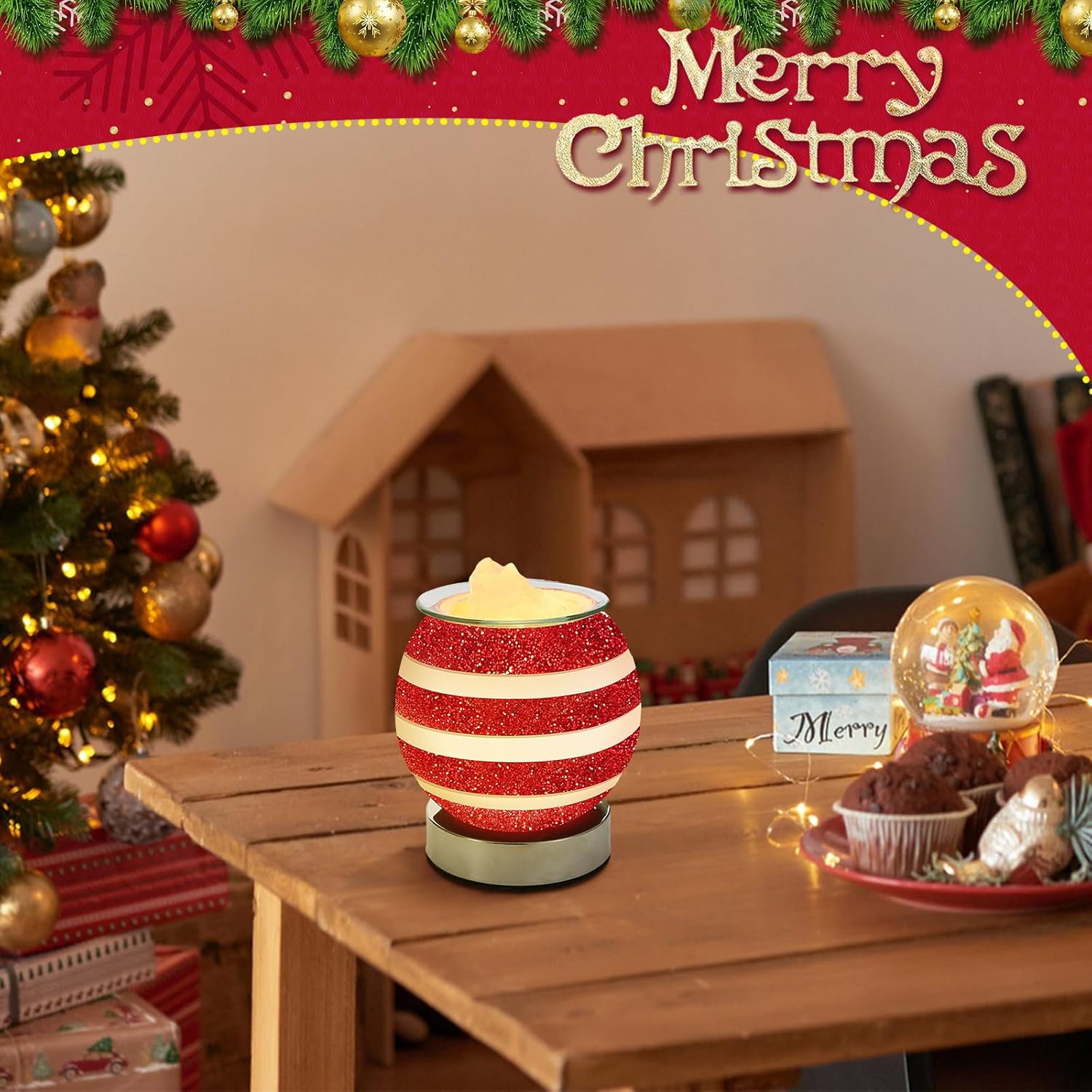 Christmas Wax Warmer with Dimmable Light
