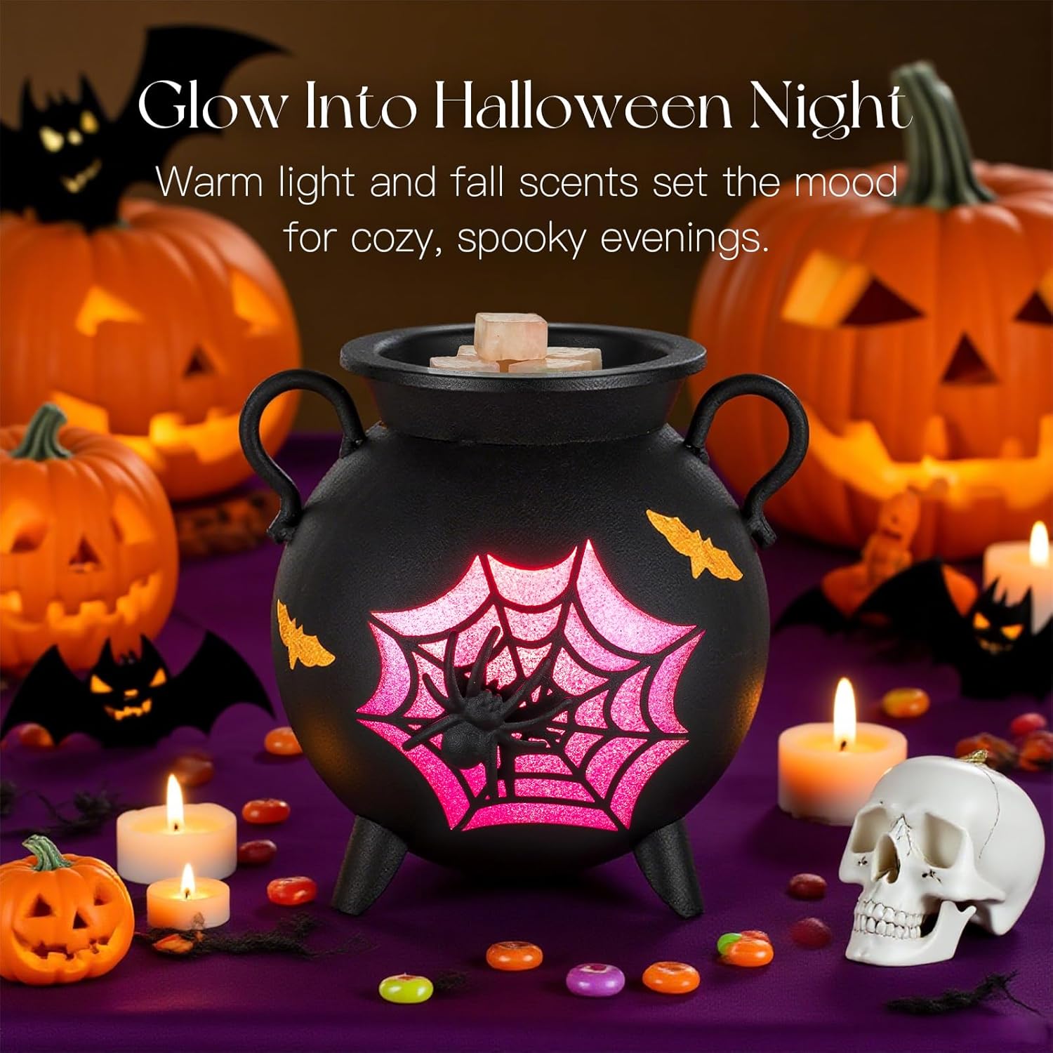 Candeldo Halloween Wax Melt Warmer with 2 Light Bulbs