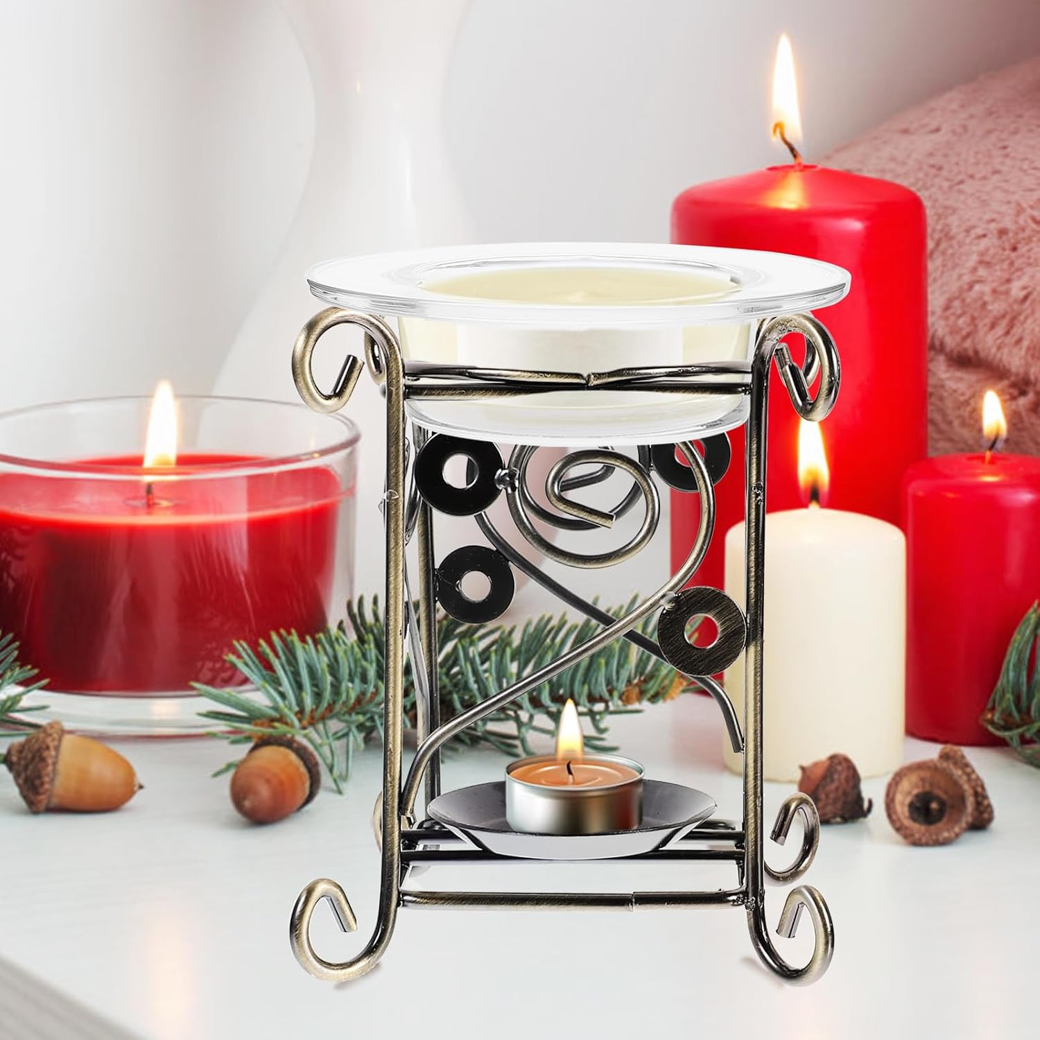 IMIKEYA Scented Votive Candle Wax Warmer Bowl