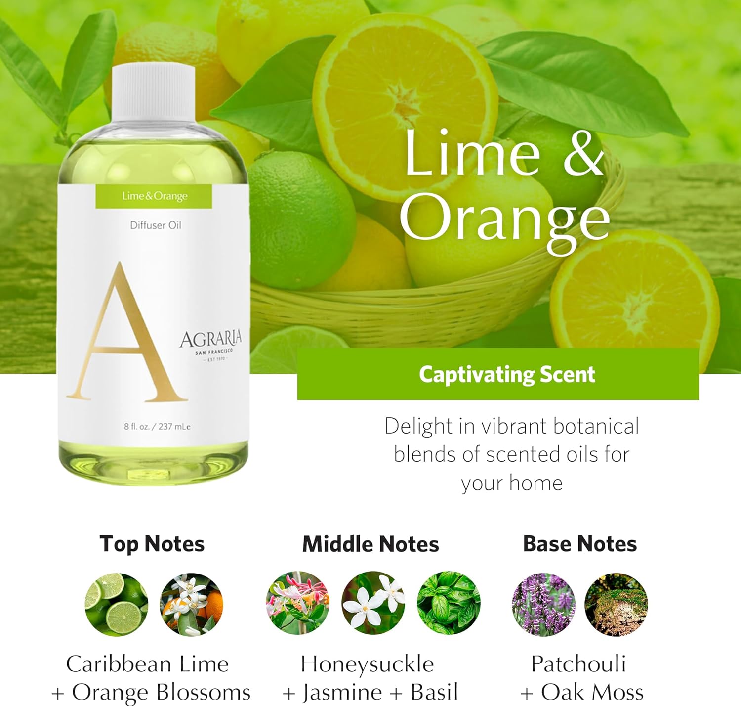 AGRARIA Reed Diffuser Refill Scented Oil for Home Fragrance