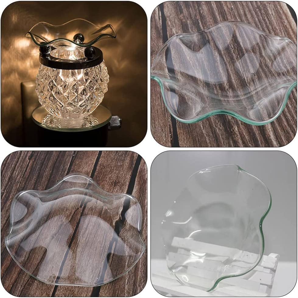 DOITOOL 2Pcs Replacement Glass Wax Melter Bowl for Fragrance Oil Warmer