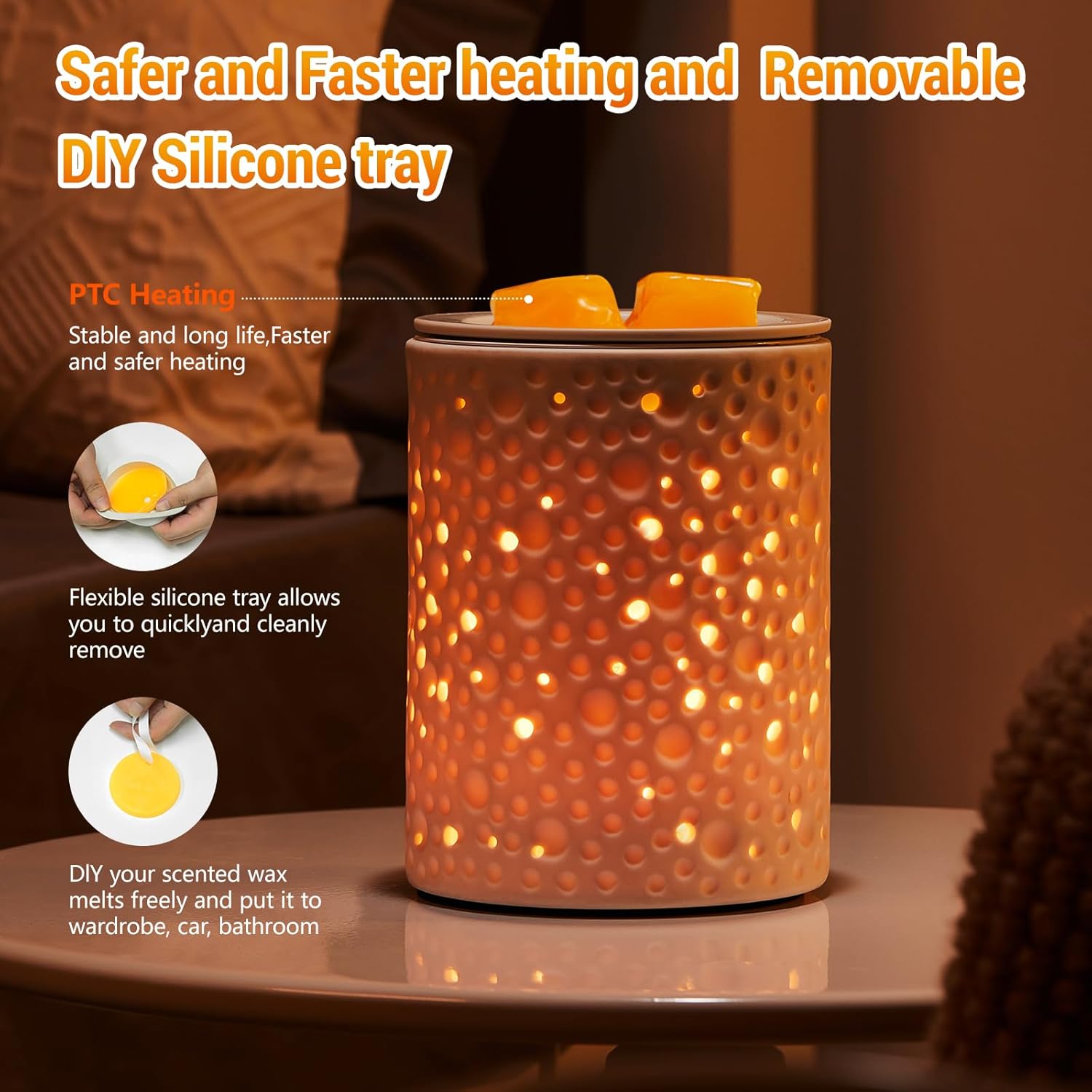Planet Ceramic Electric Wax Melter with Timer and LED Light