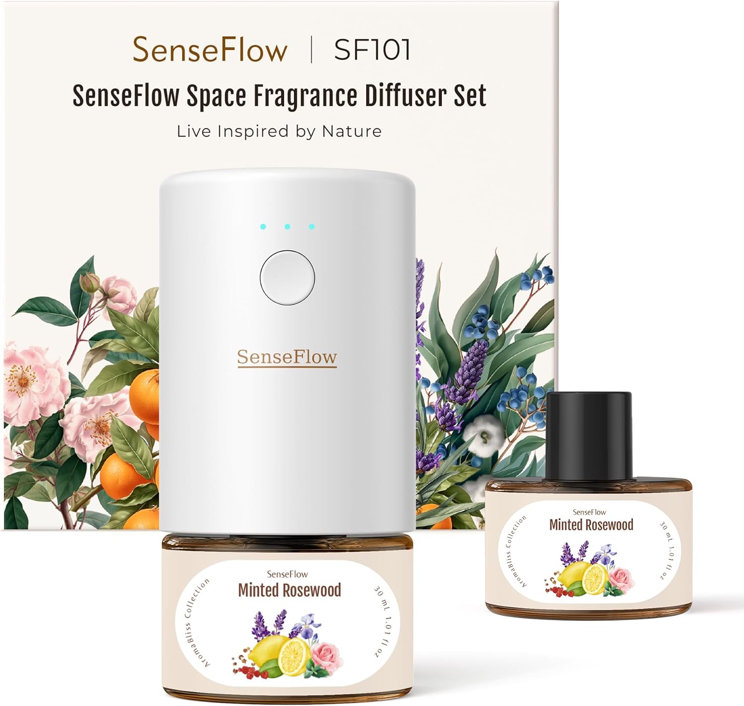SF101 Waterless Ultrasonic Essential Oil Diffuser - Minted Rosewood