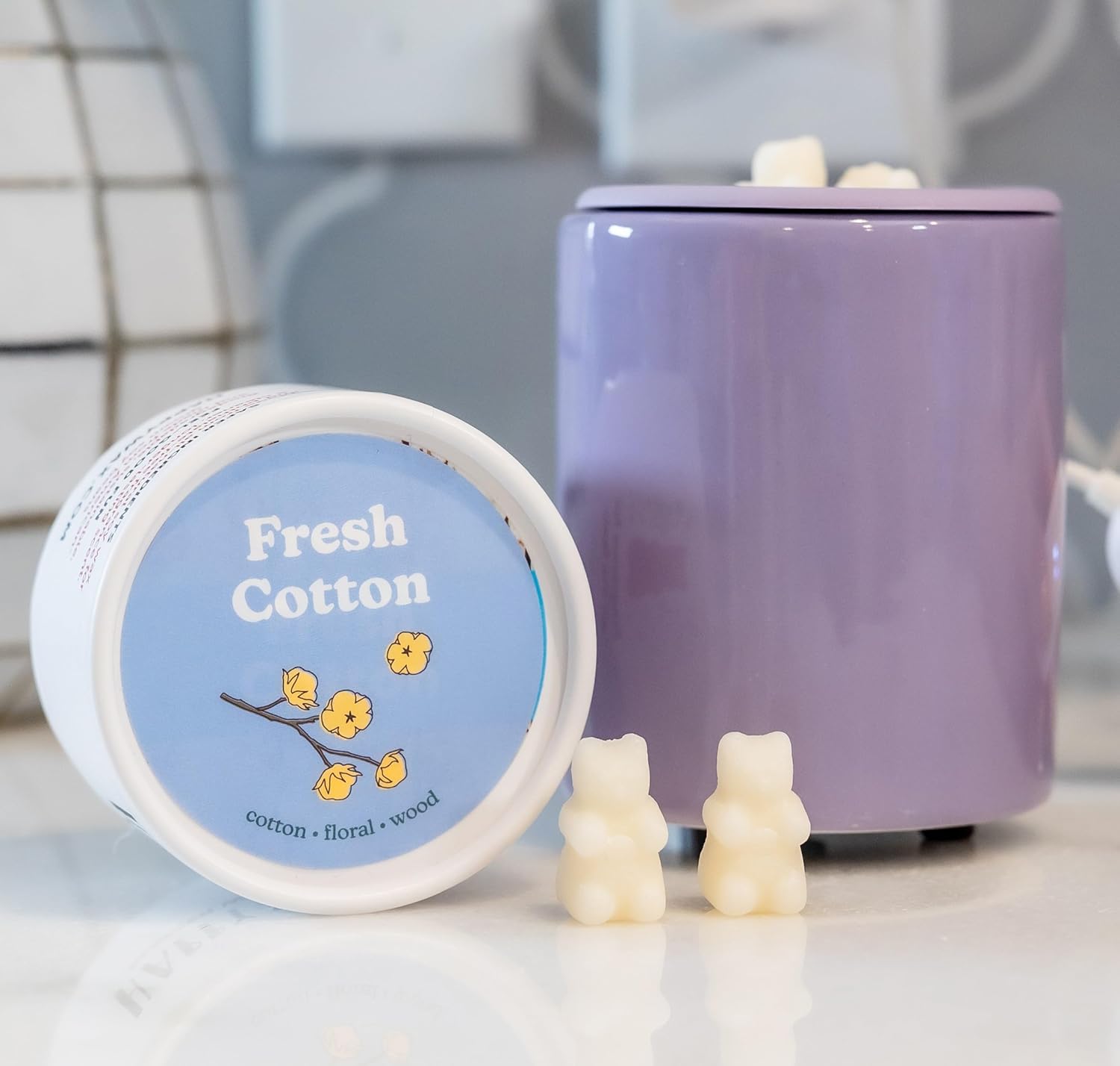 Happy Wax Fresh Cotton Scented Bear Wax Melts - 4 oz Tin