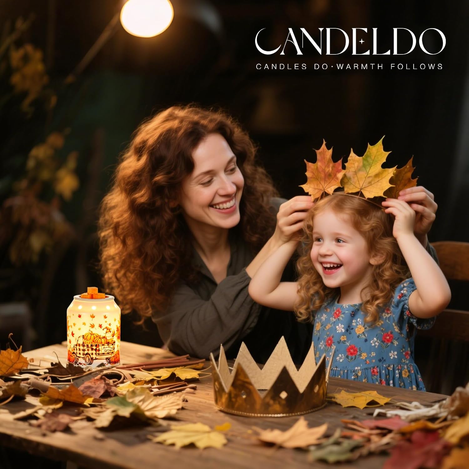 Candeldo Fall Wax Melt Warmer with 2 Light Bulbs