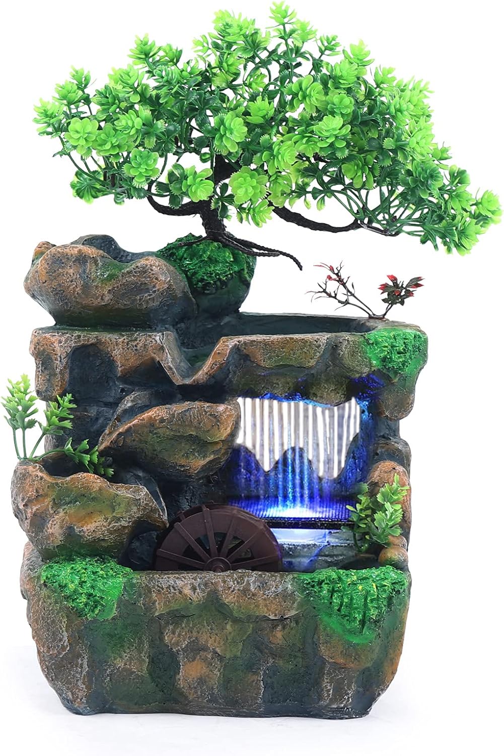 TFCFL Water Fountain with LED Light and Rock Design