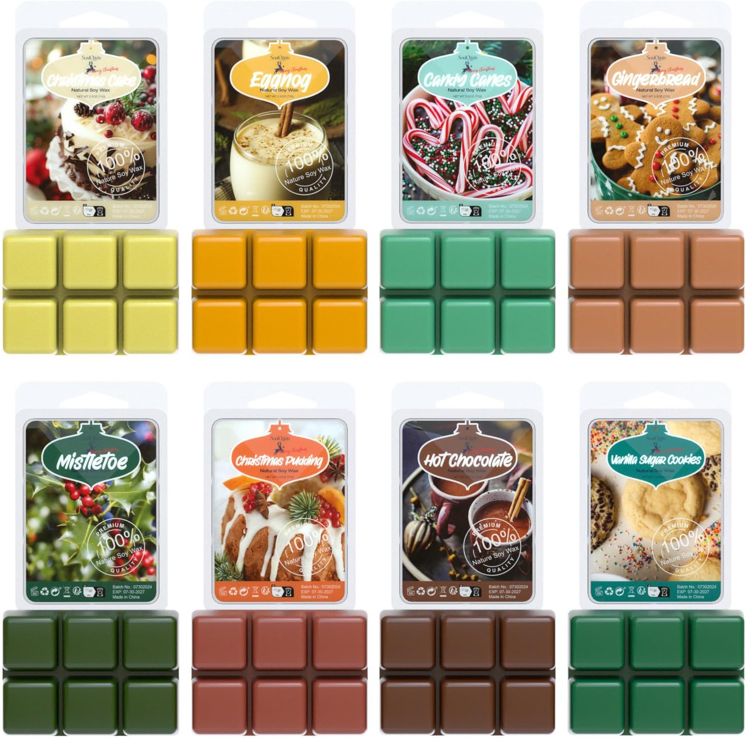 SoulOrigin Christmas Soy Wax Melts 8x25oz Set