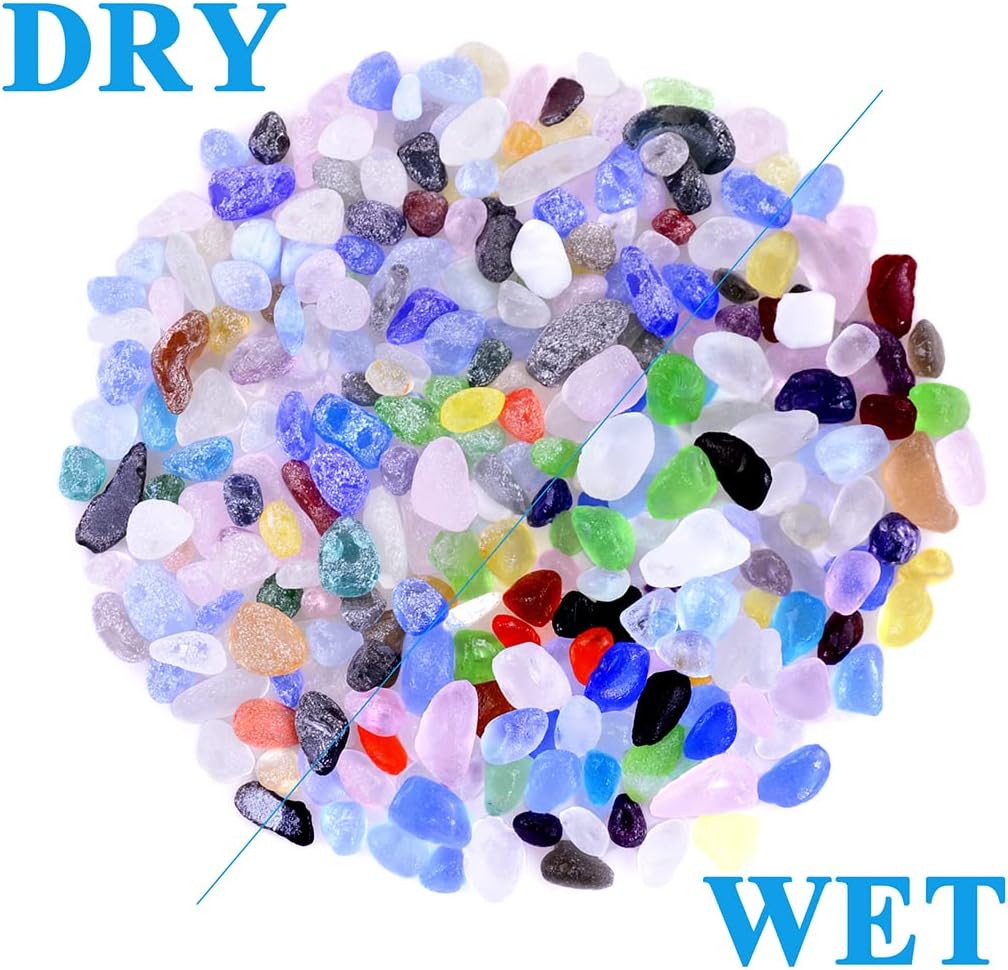 KINGOU Sea Glass Rocks 155 Ounce Frosted Candy Stones Vase Filler